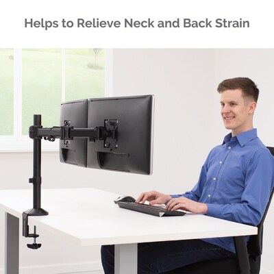 Fellowes Reflex Dual Adjustable Monitor Arm, Up to 27", Black (8502601)