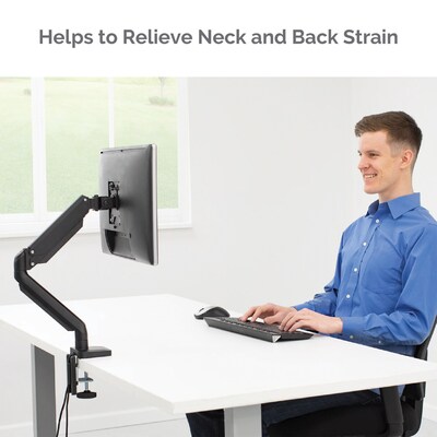 Fellowes Platinum Series Adjustable Monitor Arm, Up to 32", Black (8043301)