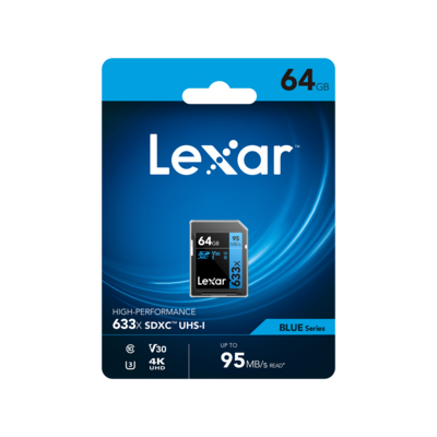 Lexar Professional 633x 64GB SDXC Memory Card, Class 10, UHS-I (LSD64GCB1NL633)