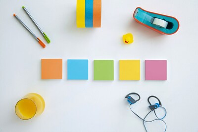 Post-it Super Sticky Notes, 1 7/8" x 1 7/8", Energy Boost Collection, 8 Pads/Pack, 90 Sheets/Pad (622-8SSAU)