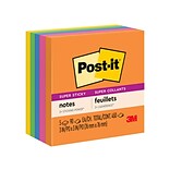 Post-it® Super Sticky Notes, 3 x 3, Energy Boost Collection, 90 Sheets/Pad, 5 Pads/Pack (654-5SSUC