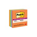 Post-it® Super Sticky Notes, 4 x 4, Energy Boost Collection, Lined, 90 Sheets/Pad, 6 Pads/Pack (67