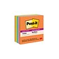 Post-it® Super Sticky Notes, 4" x 4", Energy Boost Collection, Lined, 90 Sheets/Pad, 6 Pads/Pack (675-6SSUC)