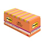 Post-it® Pop-up Super Sticky Notes, 3 x 3, Energy Boost, 100 Sheets/Pad, 18 Pads/Pack (R330-18SSAU