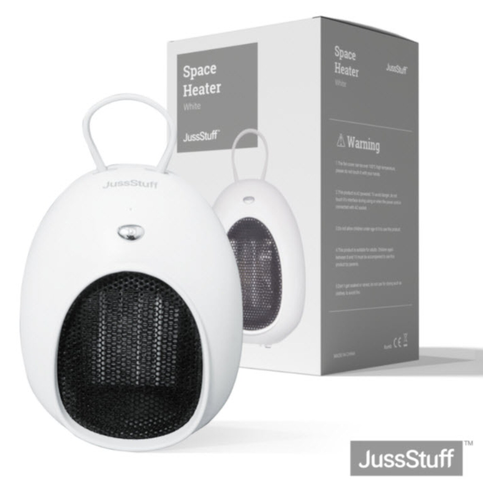 JussStuff Egg Space Heater, White (OJN100040)