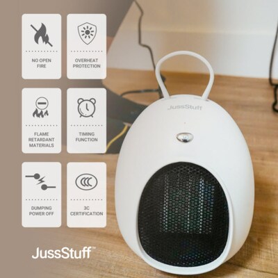 JussStuff Egg Space Heater, White (OJN100040)