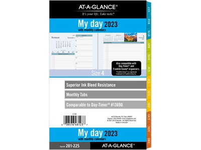 2023 AT-A-GLANCE My Day 8.5 x 5.5 Daily & Monthly Planner Refill, White/Blue (281-225-23)