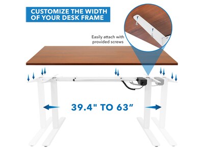 Mount-It! 55"W Electric Adjustable Standing Desk, Brown/White (MI-18062)