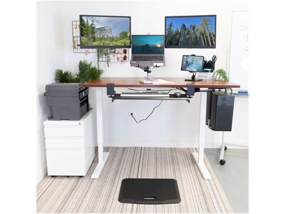 Mount-It! 55"W Electric Adjustable Standing Desk, Brown/White (MI-18062)