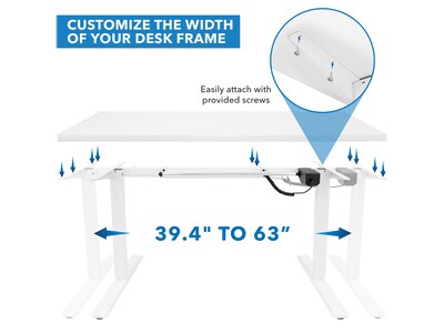 Mount-It! 55W Electric Adjustable Standing Desk, White (MI-18061)