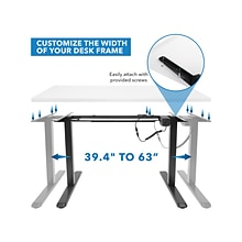 Mount-It! 55W Electric Adjustable Standing Desk, White/Black (MI-18064)