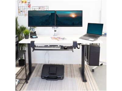 Mount-It! 55"W Electric Adjustable Standing Desk, White/Black (MI-18064)