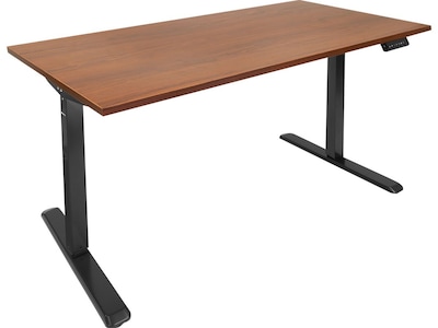 Mount-It! 55W Electric Adjustable Standing Desk, Hazelnut Brown/Black (MI-18065)