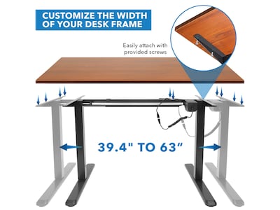 Mount-It! 55"W Electric Adjustable Standing Desk, Hazelnut Brown/Black (MI-18065)