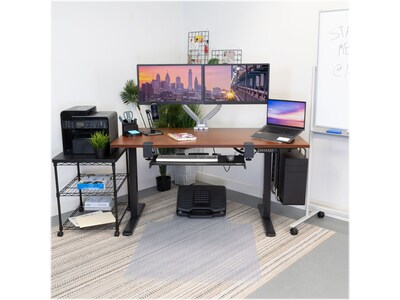 Mount-It! 55"W Electric Adjustable Standing Desk, Hazelnut Brown/Black (MI-18065)