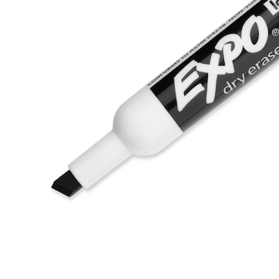 Expo Dry Erase Markers, Chisel Tip, Black, 4/Pack (80661)