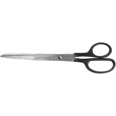 Westcott Contract Shear 9" Straight Stainless Steel Scissors, Pointed Tip, Black Handle, Pack of 6 (ACM10573-6)