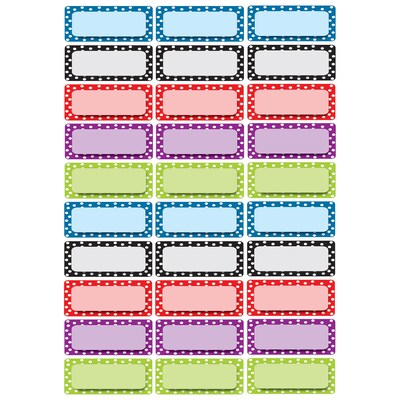 Ashley Productions Die-Cut Magnetic Color Dots Nameplates, Assorted Colors, 2.5" x 1", 30 Per Pack, 3 Packs (ASH10079-3)