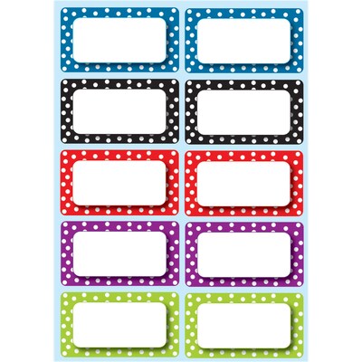Ashley Productions Die-Cut Magnetic Colorful Dots Nameplates, Assorted Colors, 8.5 x 11, 10 Per Pack, 6 Packs (ASH10118-6)