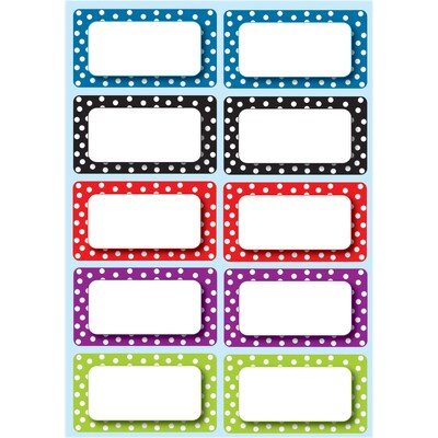 Ashley Productions Die-Cut Magnetic Colorful Dots Nameplates, Assorted Colors, 8.5" x 11", 10 Per Pack, 6 Packs (ASH10118-6)