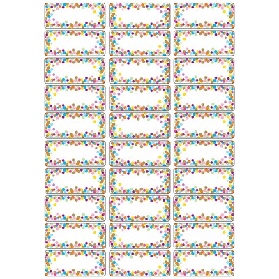 Ashley Productions Die-Cut Magnetic Confetti Nameplates, 2.5 x 1, 30 Per Pack, 3 Packs (ASH18006-3