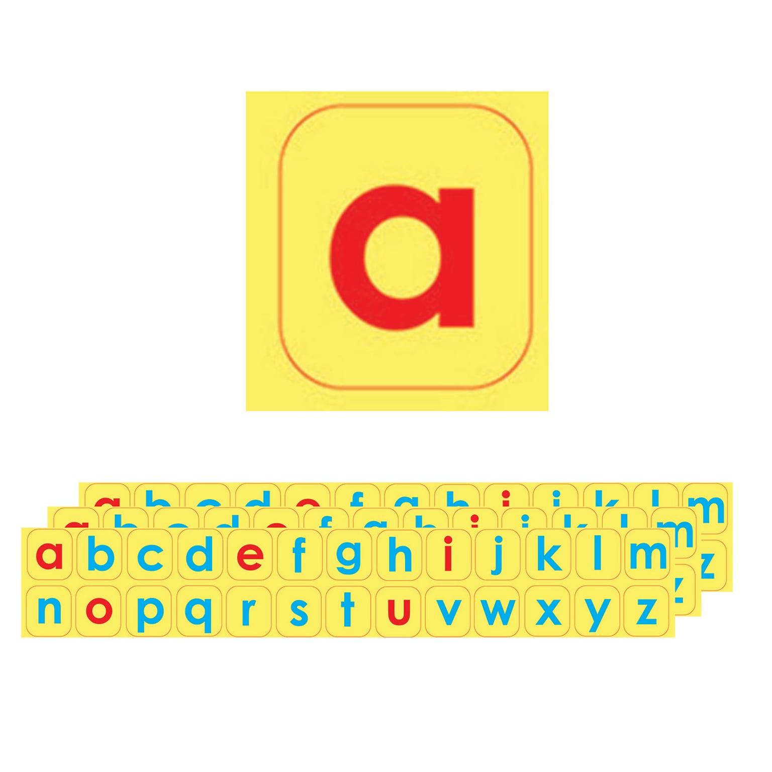 Ashley Productions® Die-Cut 1 Magnetic Foam Lowercase Letters, Assorted Colors, 104 Pieces Per Pack, 3 Packs (ASH40001-3)