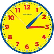 Ashley Productions Time Zone Instruction Clock, 12, Multicolored (ASH50200)