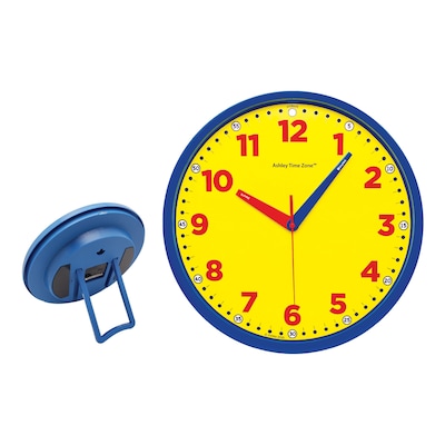 Ashley Productions Time Zone Instruction Clock, 12", Multicolored (ASH50200)