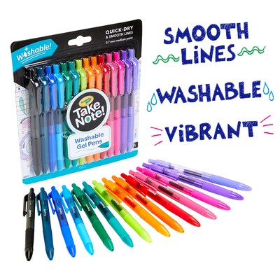 Crayola Take Note! Retractable Gel Pens, Medium Point, Assorted Colored Ink, 14/Pack, 2 Packs (BIN58