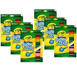 Crayola® Washable Markers, Super Tips, 20 Assorted Colors, 6 Boxes (BIN588106-6)