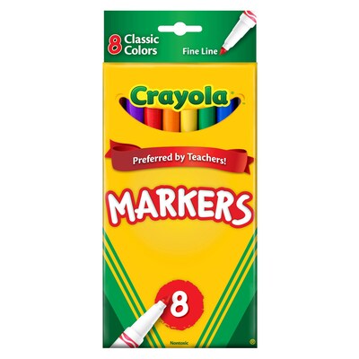 Crayola Classpack Non-Washable Markers, Fine, Assorted Colors, 200