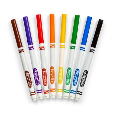 Crayola® Original Formula Markers, Fine Tip, 8 Classic Colors Per Box, 6 Boxes (BIN7709-6)
