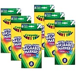 Crayola® Ultra-Clean Washable Markers, Fine Tip, 8 Classic Colors Per Box, 6 Boxes (BIN7809-6)