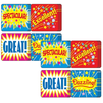 Carson Dellosa Education Positive Words Motivational Stickers, 120 Per Pack, 12 Packs (CD-0625-12)