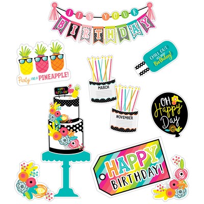 Schoolgirl Style™ Simply Stylish Tropical Pineapple Birthday Bulletin Board Set, 21 Pieces (CD-11046