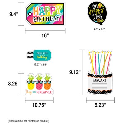 Schoolgirl Style™ Simply Stylish Tropical Pineapple Birthday Bulletin Board Set, 21 Pieces (CD-110464)