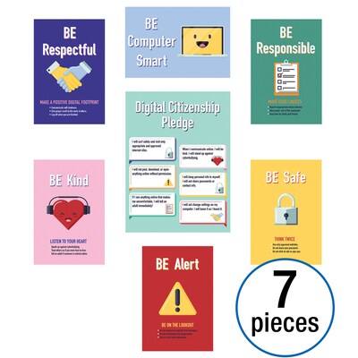 Carson Dellosa Education Digital Citizenship Bulletin Board Set, 7 Pieces (CD-110475)
