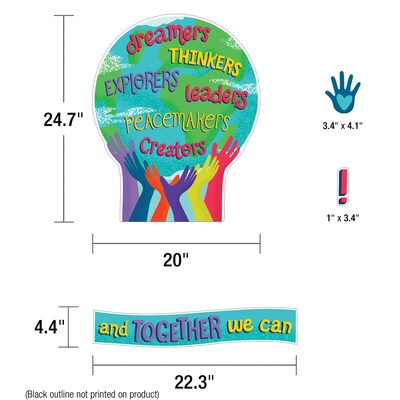 Carson Dellosa Education One World Together We Can Change the World Bulletin Board Set, 47 Pieces (CD-110488)
