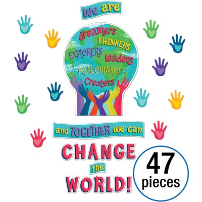 Carson Dellosa Education One World Together We Can Change the World Bulletin Board Set, 47 Pieces (CD-110488)