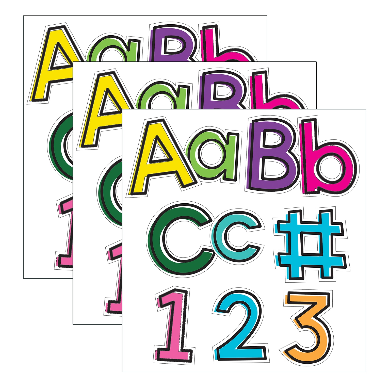 Carson Dellosa Education 4 EZ Letters Combo Pack, Kind Vibes, 219 Pieces Per Pack, 3 Packs (CD-130095-3)