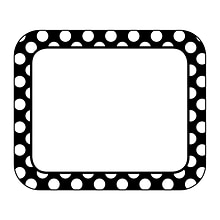 Schoolgirl Style™ Simply Stylish Black & White Dots Name Tags, 3 x 2.5, 40 Per Pack, 6 Packs (CD-1