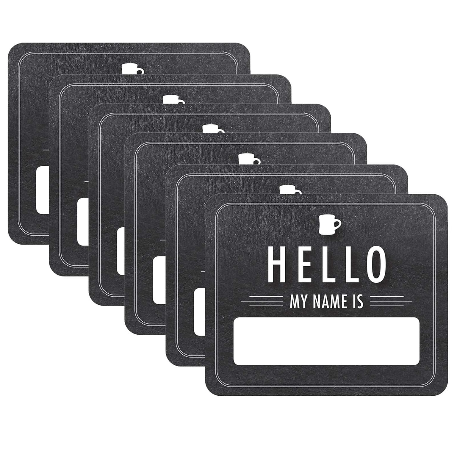 Schoolgirl Style™ Industrial Cafe Chalkboard Hello Name Tags, 3 x 2.5, 40 Per Pack, 6 Packs (CD-150074-6)