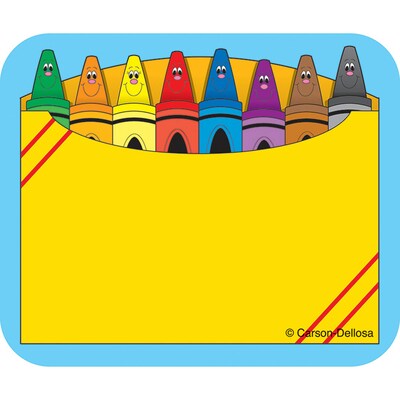 Carson Dellosa Education Crayon Box Name Tags, 3" x 2.5", 40 Per Pack, 6 Packs (CD-9412-6)
