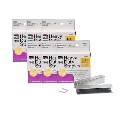 CLI Extra Heavy Duty Staples, 5/8 Leg Length, 1000/Pack, 6 Packs (CHL84063-6)