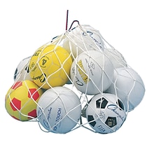 Champion Sports Nylon Ball Carry Bag, White, Pack of 6 (CHSBC10-6)