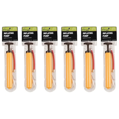 Champion Sports Inflating Pump, Yellow, Pack of 6 (CHSIP12-6)