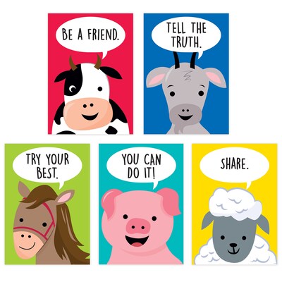 Creative Teaching Press® 13 x 19 Farm Friends Inspire U, 5-Poster Pack (CTP10266)