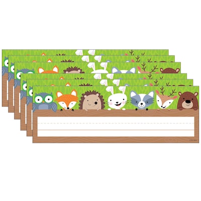 Creative Teaching Press Woodland Friends Nameplates, 9.5 x 3.25, 36 Per Pack, 6 Packs (CTP4400-6)