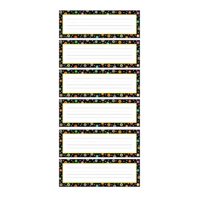 Creative Teaching Press® Dots on Black Nameplates, 9.5 x 3.25, 36 Per Pack, 6 Packs (CTP4499-6)