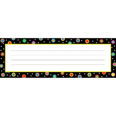 Creative Teaching Press® Dots on Black Nameplates, 9.5 x 3.25, 36 Per Pack, 6 Packs (CTP4499-6)
